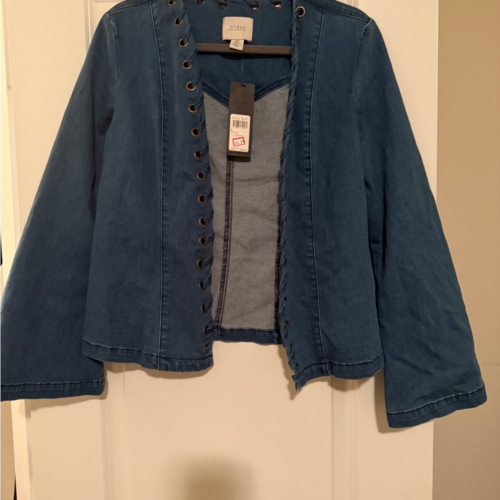 Guess Blue Eyelet Detail Jacket